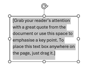 Text Box inserted with placeholder text in Word